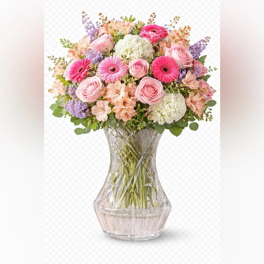 Clear Cut Crystal-Style Decorative Vase